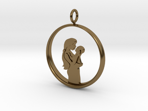 Mother & Infant Pendant -Motherhood Collection in Polished Bronze