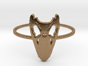 Snake Skull Ring (Size 7) in Natural Brass: 7 / 54