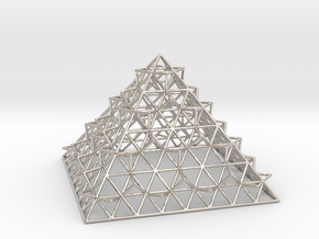 Wire Fractalised Pyramid in Platinum