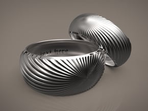 Helix surface-Gentle version (Inside diameter 16.6 in Fine Detail Polished Silver