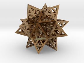 Stellated Triforce Icosahedron 1.6" in Natural Brass