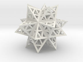 Stellated Triforce Icosahedron 1.6" in White Natural Versatile Plastic