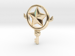 Star Key (clean key version) in 14k Gold Plated Brass