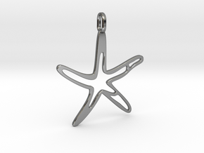 starfish pendant jewerly in Fine Detail Polished Silver