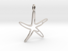 starfish pendant jewerly in Rhodium Plated Brass