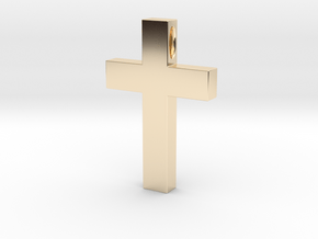 Cross Pendant in 14k Gold Plated Brass