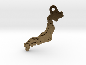 Japan Island Key Chain in Natural Bronze