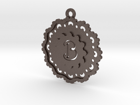Magic Letter B Pendant in Polished Bronzed Silver Steel