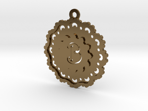 Magic Letter B Pendant in Polished Bronze