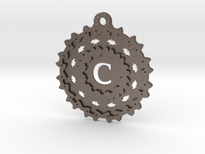 Magic Letter C Pendant in Polished Bronzed Silver Steel