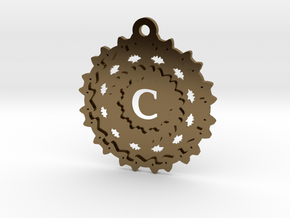 Magic Letter C Pendant in Polished Bronze