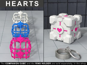 Portal ® "Hearts" for the Companion Cube Ring Box in Pink Processed Versatile Plastic