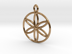 Flower of Life with Built-in Loop (v1) in Polished Brass
