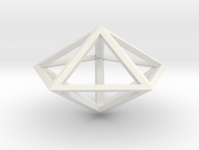 Pentagonal Bipyramid 1" in White Natural Versatile Plastic