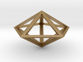 Pentagonal Bipyramid 1" in Polished Gold Steel