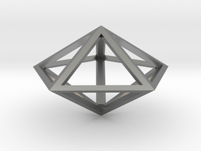 Pentagonal Bipyramid 1" in Natural Silver