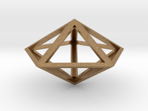 Pentagonal Bipyramid 1" in Natural Brass