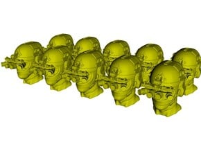 1/50 scale SOCOM operator D helmet & heads x 10 in Tan Fine Detail Plastic