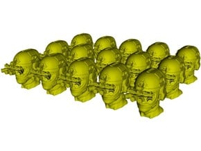 1/50 scale SOCOM operator D helmet & heads x 15 in Tan Fine Detail Plastic