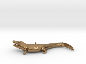Gator-pendant-hollow in Natural Brass: 28mm