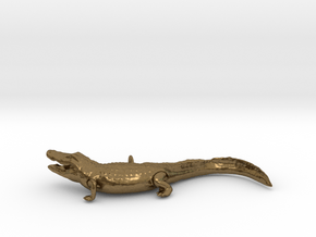 Gator-pendant-hollow in Natural Bronze: 28mm