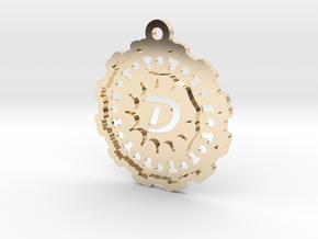 Magic Letter D Pendant in 14K Yellow Gold