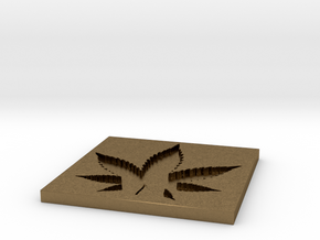 Weed/Marijuana Themed Coaster in Natural Bronze