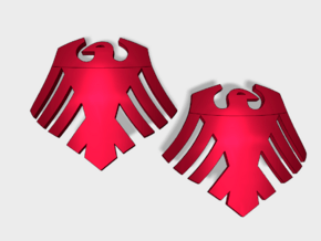 60x Red Ravens - (L&R) Shoulder Insignia pack in Smooth Fine Detail Plastic