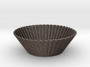 Basket in Polished Bronzed Silver Steel
