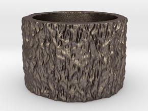 Mesh0491 Ring in Polished Bronzed Silver Steel