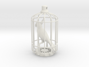 Parrot Charm in White Natural Versatile Plastic