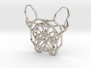 French Bulldog Pendant in Rhodium Plated Brass