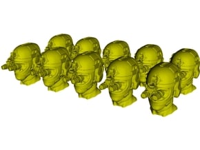 1/50 scale SOCOM operator F helmet & heads x 10 in Tan Fine Detail Plastic