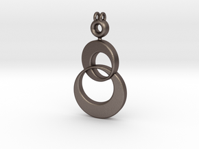 Shimmeria Pendant in Polished Bronzed Silver Steel