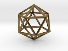 Icosahedron Pendant in Polished Bronze