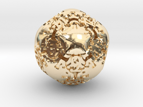 Art Nouveau d20 in 14k Gold Plated Brass