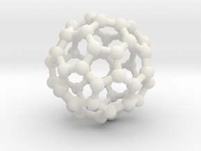 Buckminsterfullerene  (Bucky Ball) in White Natural Versatile Plastic