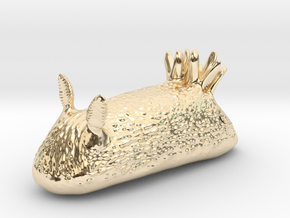 Unna the Nudibranch (Sea Bunny) in 14k Gold Plated Brass: Small
