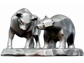 Bull And Bear Stock Exchange Sculpture in White Natural Versatile Plastic