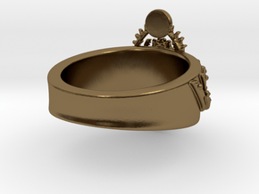 Sacred Scarab Ring in Polished Bronze: 6 / 51.5