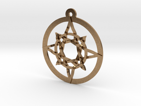 Iso 8 Pointed Star Pendant 1.2" in Natural Brass