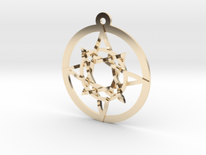 Iso 8 Pointed Star Pendant 1.2" in 14K Yellow Gold