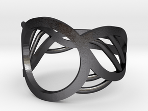 Triton Ring in Polished and Bronzed Black Steel: 10 / 61.5