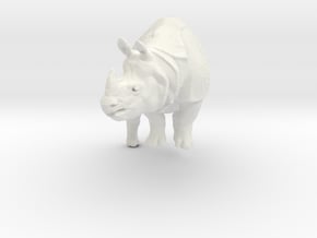 rhino statue 65mm in White Natural Versatile Plastic