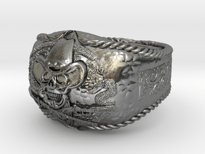 western skull ring in Polished Silver: 8 / 56.75