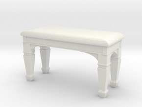 1:48 Piano Bench in White Natural Versatile Plastic