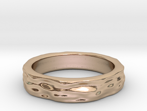 Mesh0493 Ring - narrow in 14k Rose Gold Plated Brass