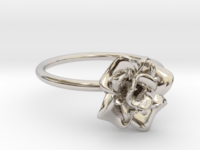 Elena Ring  in Rhodium Plated Brass