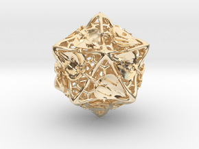 Botanical d20 Ornament in 14K Yellow Gold