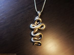 Kundalini Serpent Pendant 4.5cm in Natural Brass